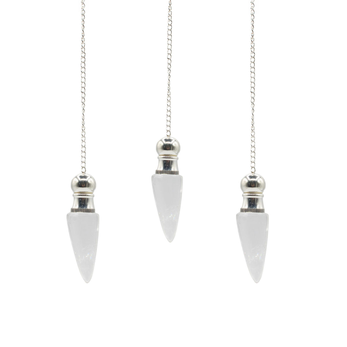 Secret Cavity Discovery of Truth Pendulum - Clear Quartz - Silver Plated AW Dropship UK