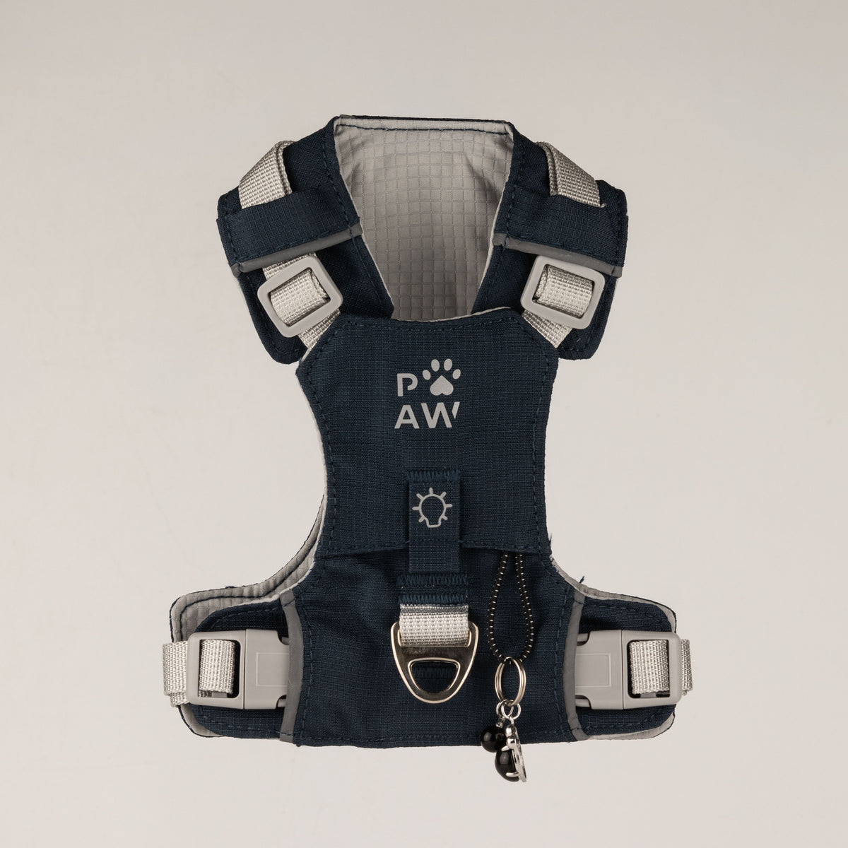 PAW - XS (2-4Kg) Dog Step-in Guardian Harness with Reflective Mesh - Rock Grey - Black Obsidian Charm AW Dropship UK
