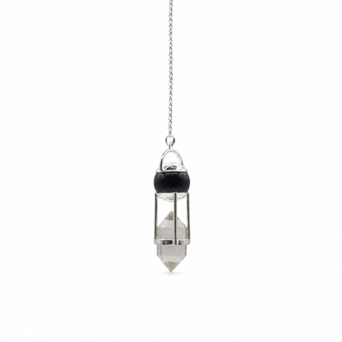 Shadow Seer - Double Power Pendulum - Obsidian Globe - Clear Quartz Double Terminated AW Dropship UK