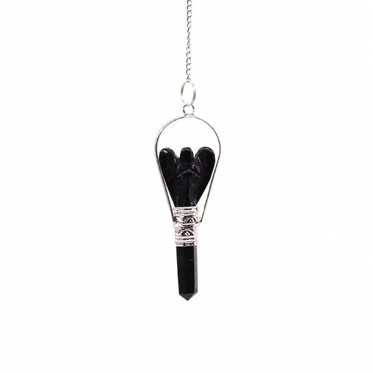 Angel Pendulum with Ring- Black Agate AW Dropship UK