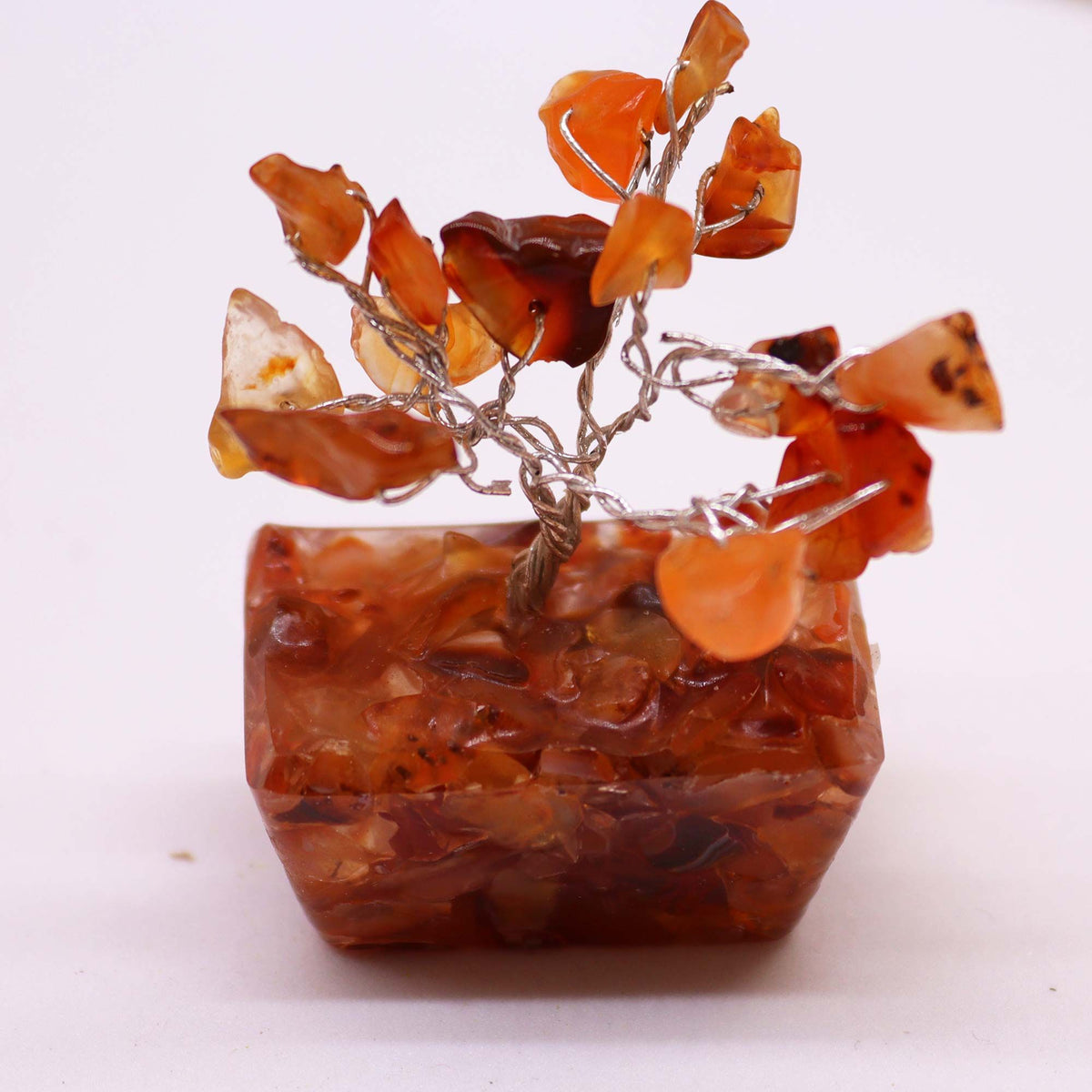 Mini Gemstone Tree On Orgonite Base - Carnelian (15 stones) AW Dropship UK