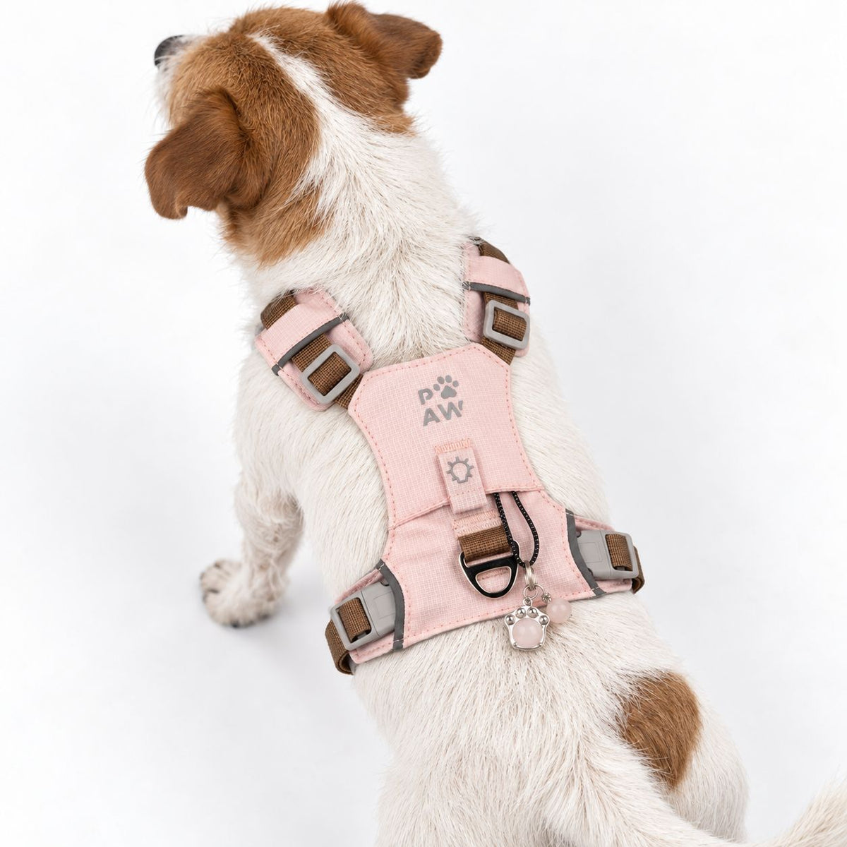 PAW - S (4-8Kg) Dog Step-in Guardian Harness with Reflective Mesh - Soft Pink - Rose Quartz Charm AW Dropship UK