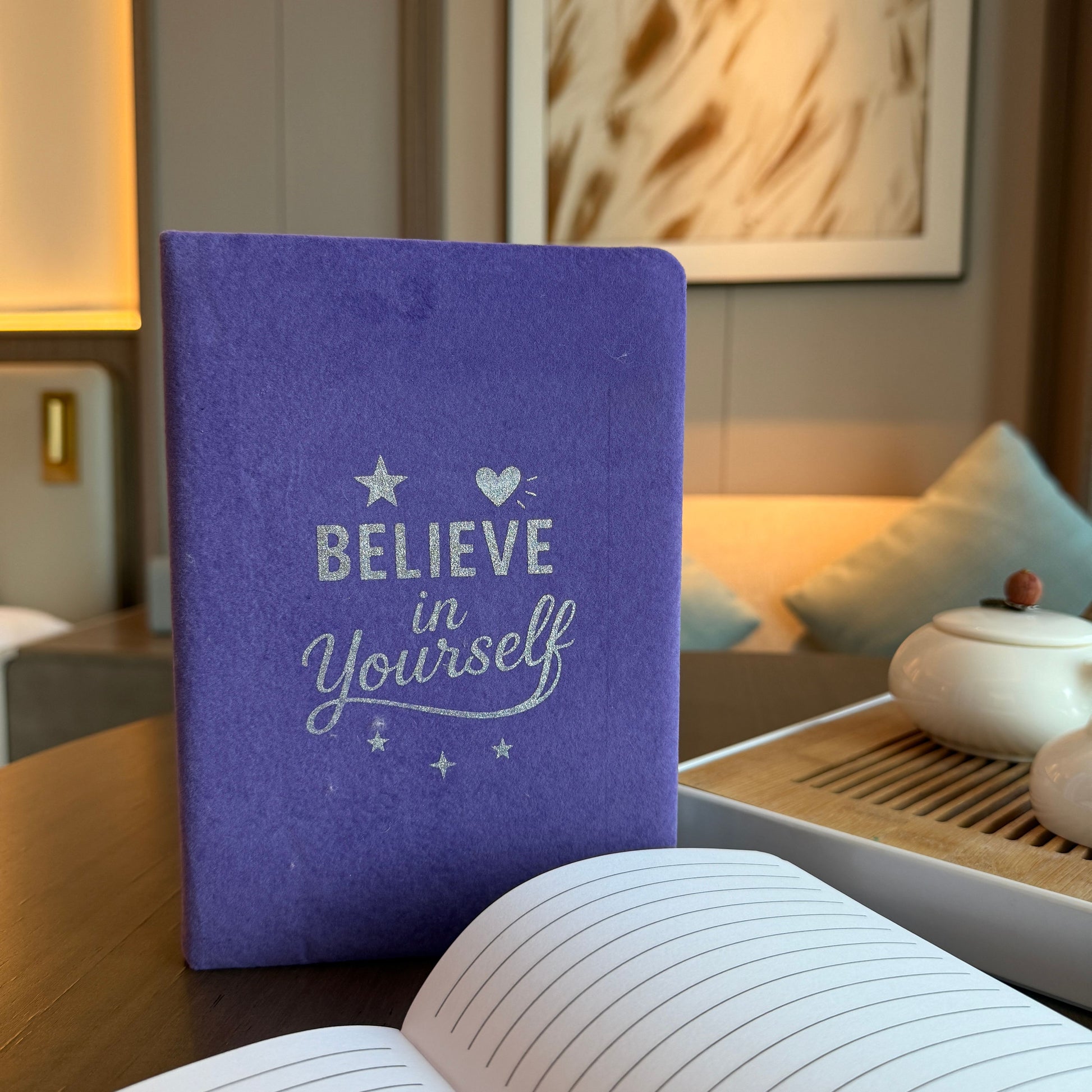 Lavender Velvet Notebook - 80 pages - Believe Yourself AW Dropship UK