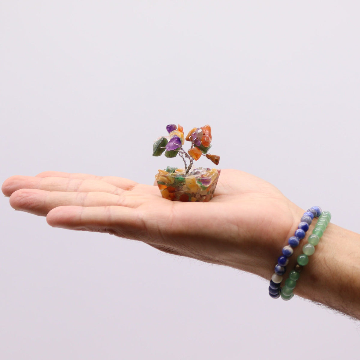 Mini Gemstone Tree on Orgonite Base - Multi Stones (15 stones) AW Dropship UK