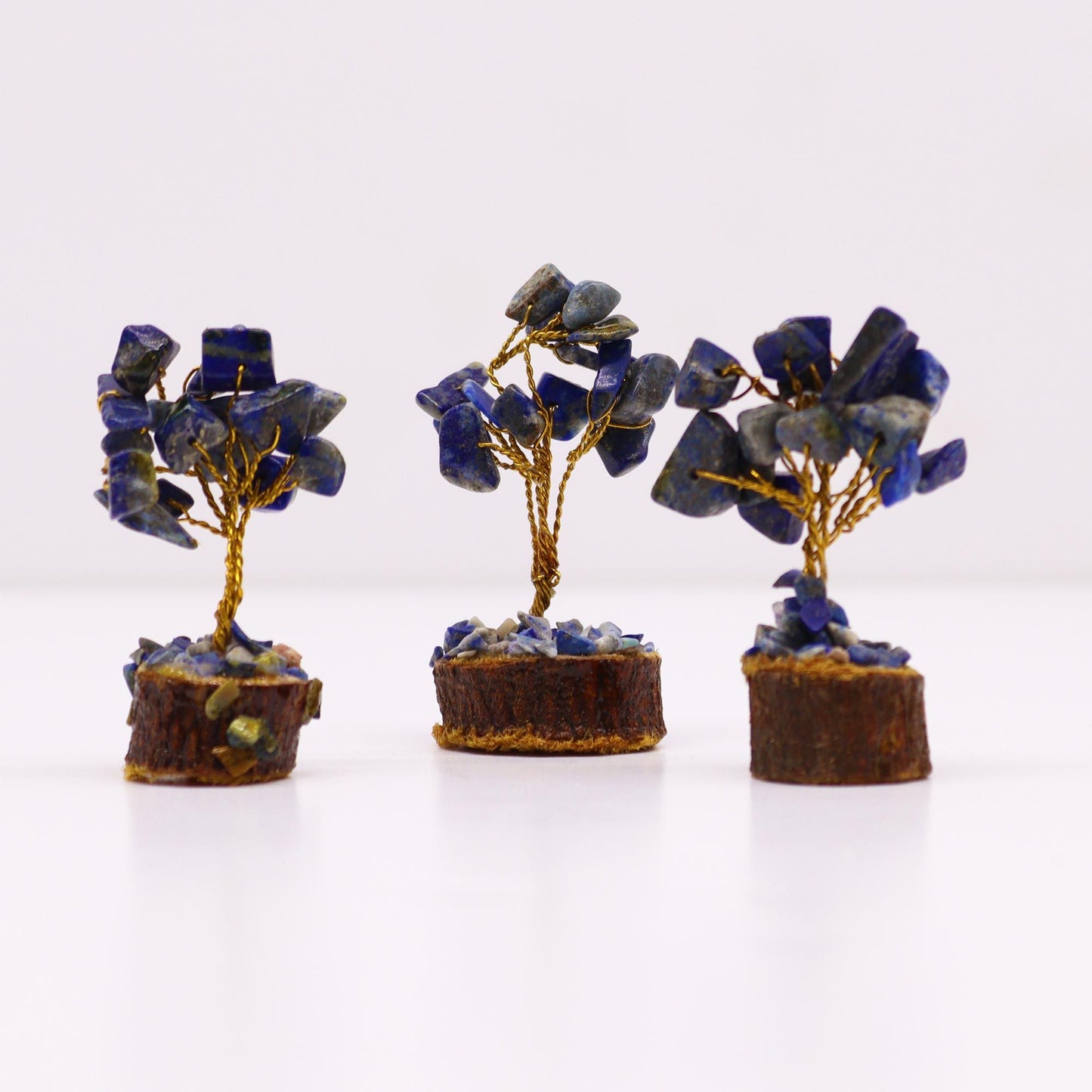 Mini Gemstone Tree On Wood Base - Sodalite (15 stones) AW Dropship UK
