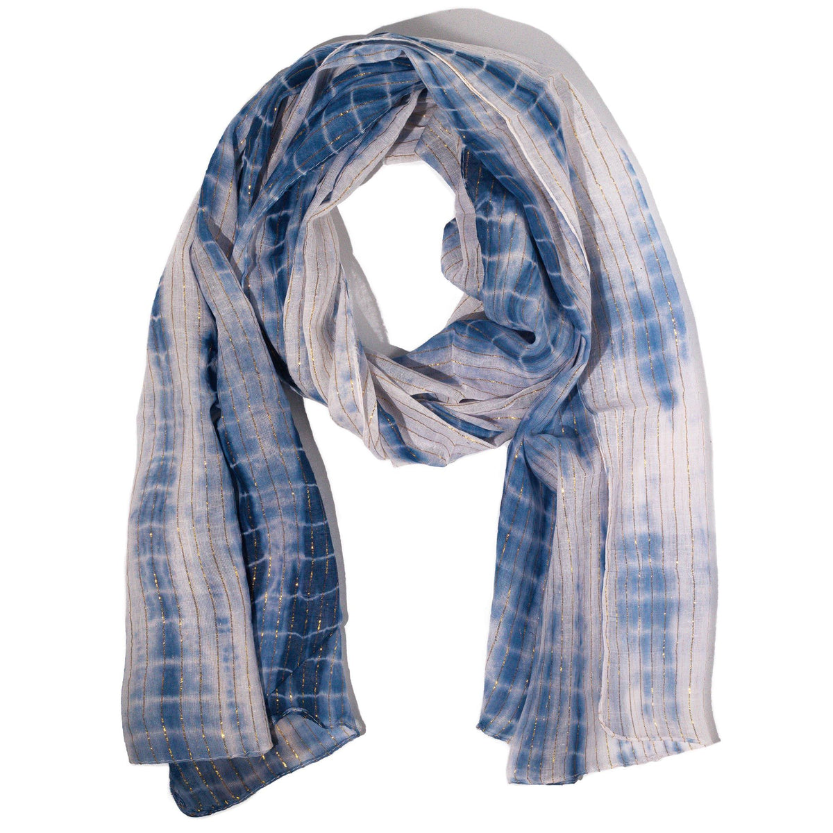 Nomad Sari Party Shine Scarf – Dusky Blue (180×50cm) AW Dropship UK