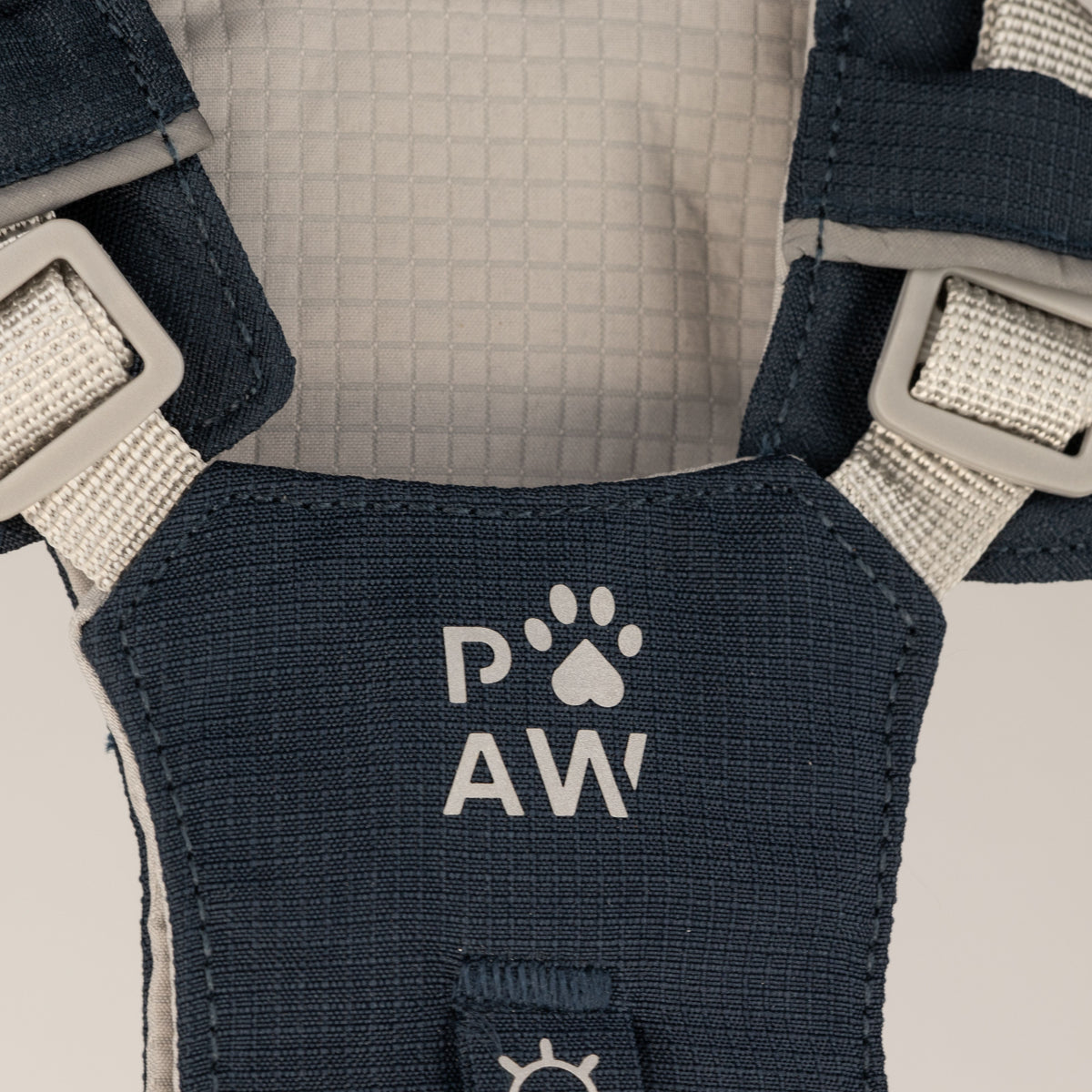 PAW - XS (2-4Kg) Dog Step-in Guardian Harness with Reflective Mesh - Rock Grey - Black Obsidian Charm AW Dropship UK