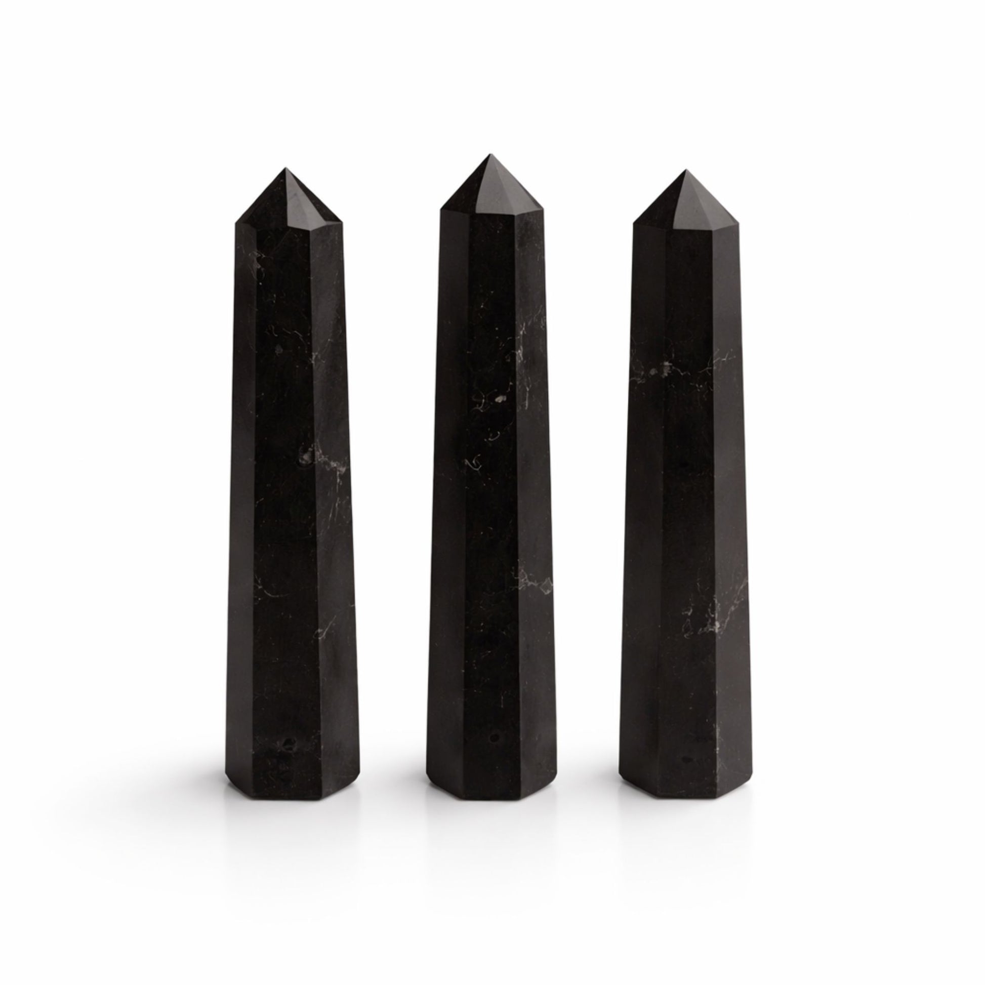 Gemstone Six Face Obelisk Point approx 11cm - Black Tourmaline AW Dropship UK