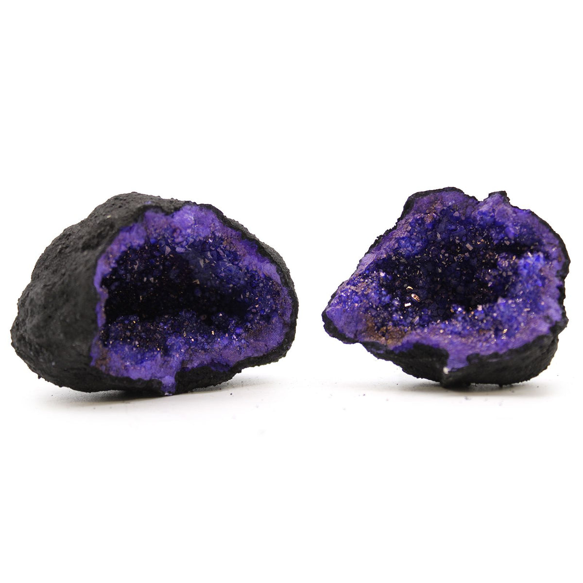 Coloured Calsite Geodes - Black Rock - Turqoise / Purple AW Dropship UK