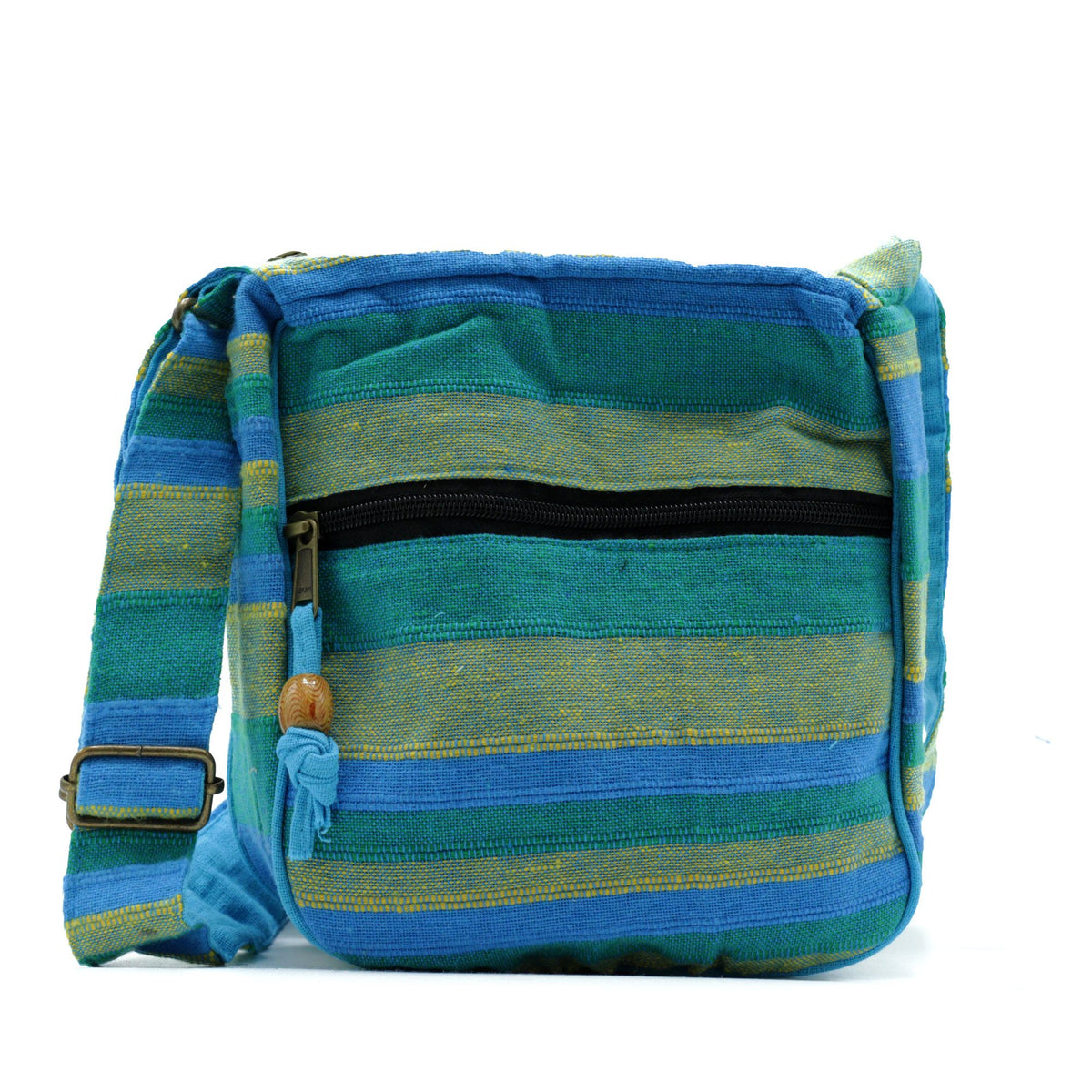 Lrg Nepal Sling Bag  (Adjustable Strap) -  Spring Meadows Green & Blue AW Dropship UK