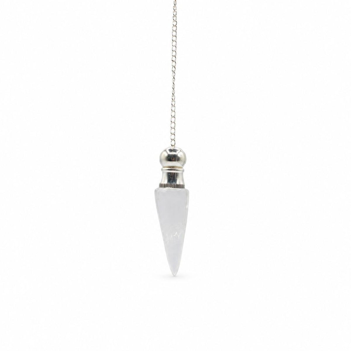 Secret Cavity Discovery of Truth Pendulum - Clear Quartz - Silver Plated AW Dropship UK