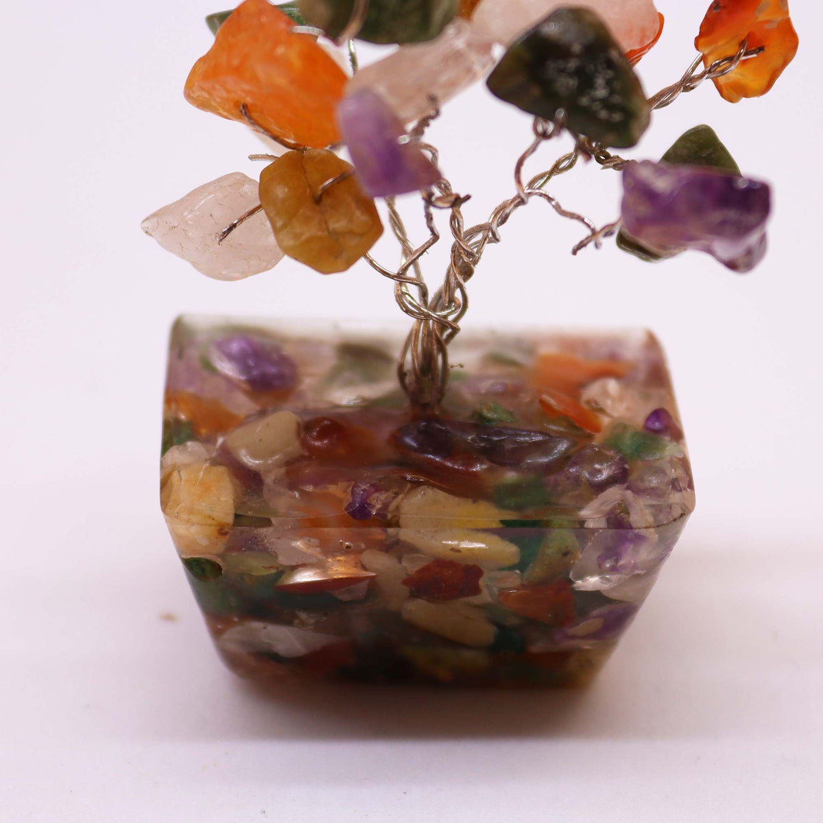Mini Gemstone Tree on Orgonite Base - Multi Stones (15 stones) AW Dropship UK