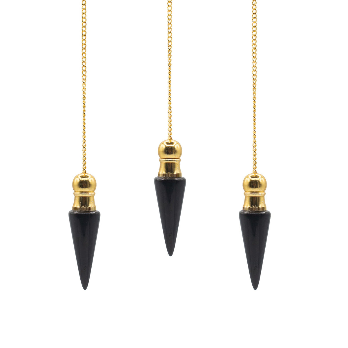 Secret Cavity Discovery of Truth Pendulum - Black Agate - Gold Plated AW Dropship UK