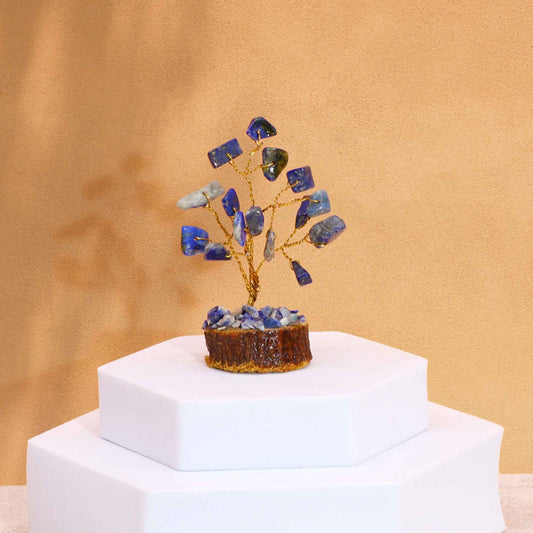 Mini Gemstone Tree On Wood Base - Sodalite (15 stones) AW Dropship UK