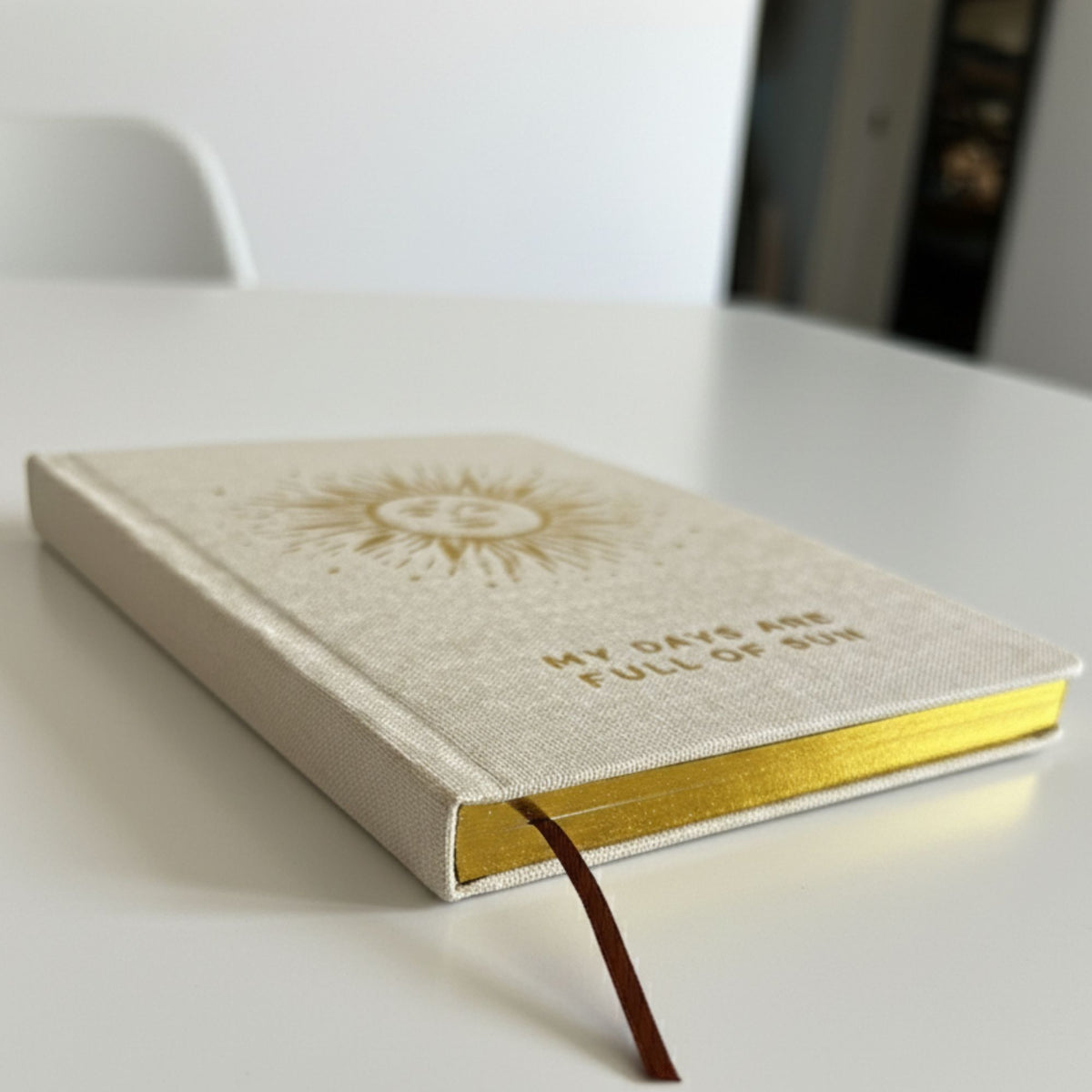 Ivory Gratitude Journal with Gold Lining - 120 pages - My Days are Full of Sun AW Dropship UK