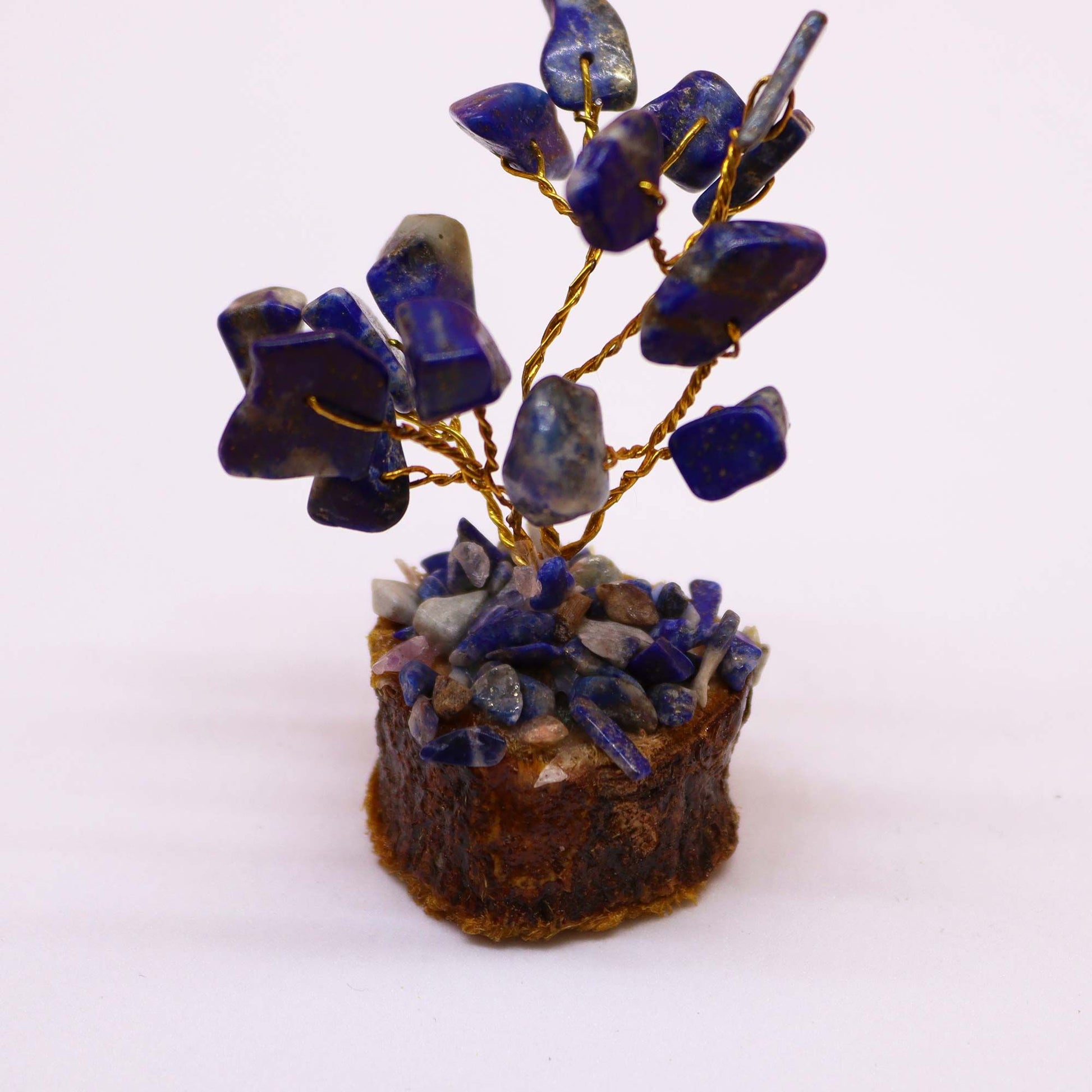 Mini Gemstone Tree On Wood Base - Sodalite (15 stones) AW Dropship UK
