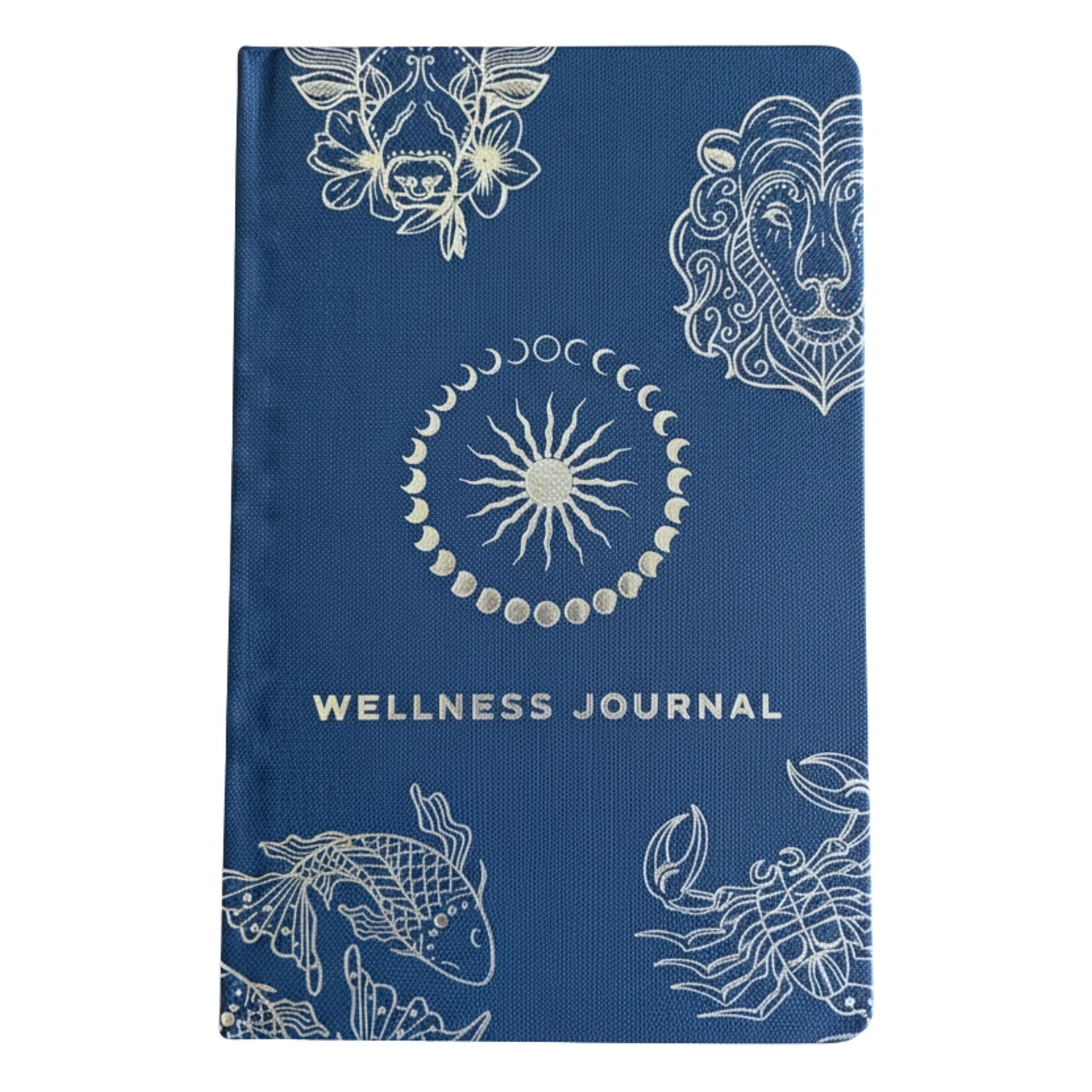Midnight Blue Wellness Journal - 120 pages - Silver Zodiac AW Dropship UK