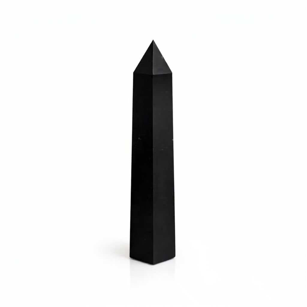 Gemstone Six Face Obelisk Point approx 17cm - Black Tourmaline AW Dropship UK
