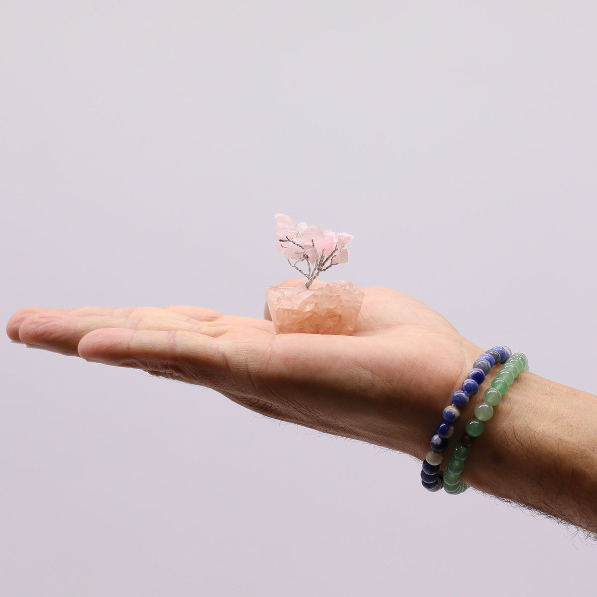 Mini Gemstone Tree On Orgonite Base - Rose Quartz (15 stones) AW Dropship UK