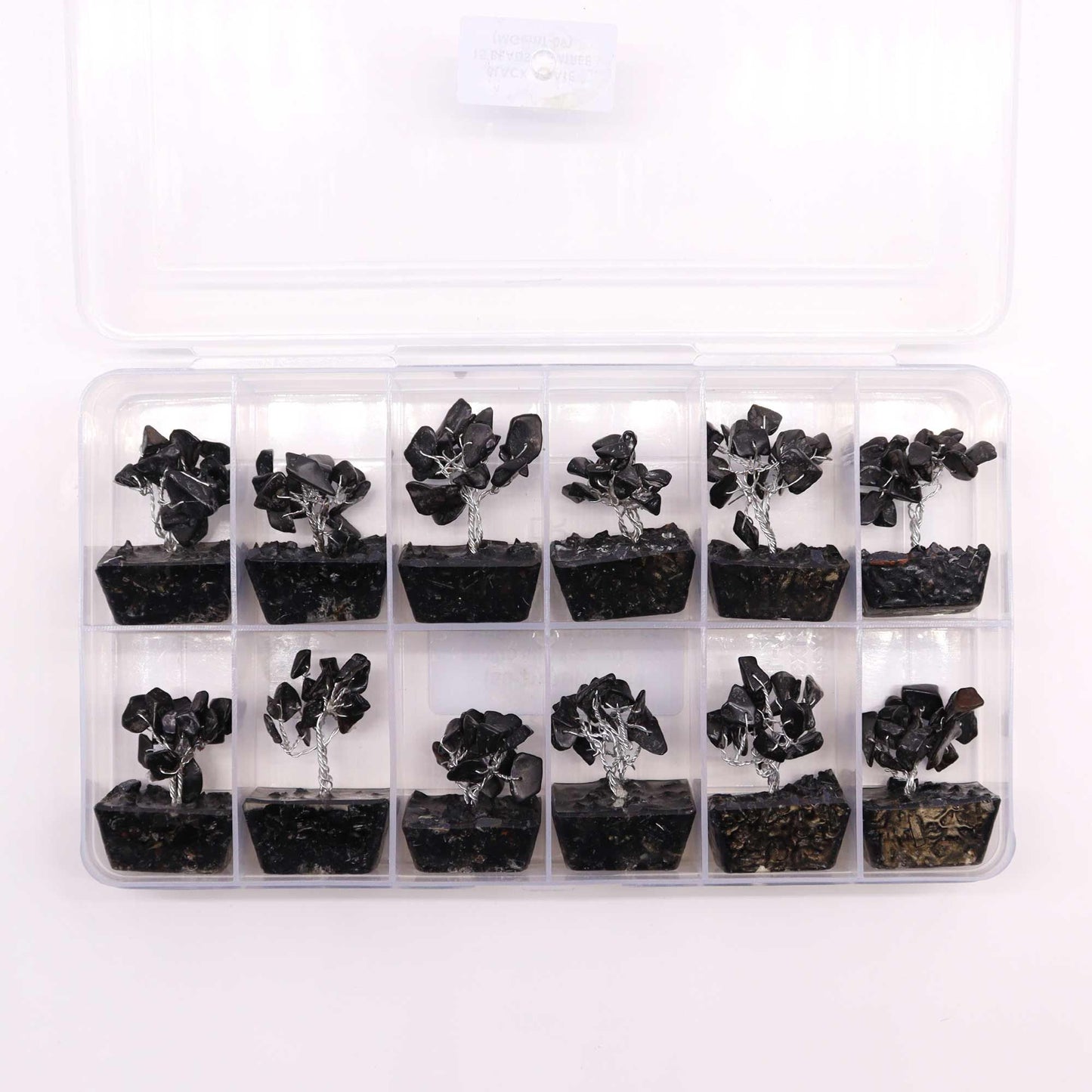 Mini Gemstone Tree On Orgonite Base - Black Agate (15 stones) AW Dropship UK