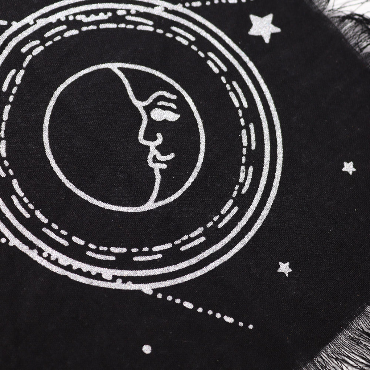 Esoteric Fringed Altar Cloth -  Moon & Sun Chart AW Dropship UK