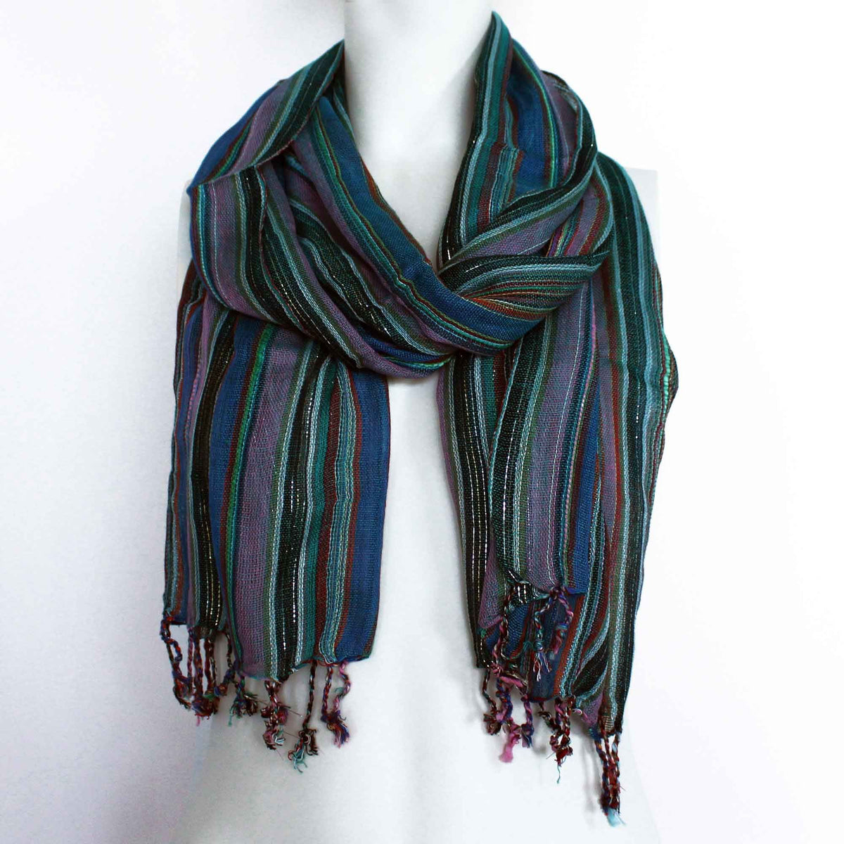 Indian Boho Scarves - 22x72cm - Random Purples AW Dropship UK
