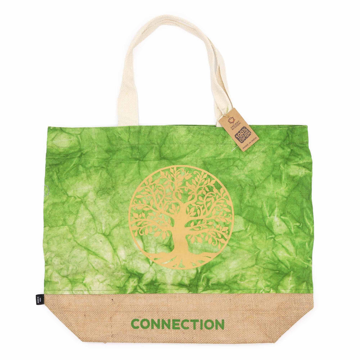 All Natural Bag - Green Stonewash - Tree of Life - Connection AW Dropship UK