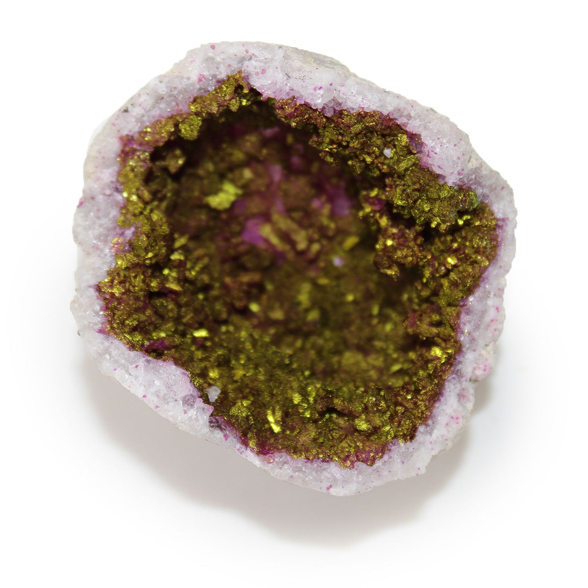 Coloured Calsite Geodes - Natural Rock - Pink & Gold AW Dropship UK