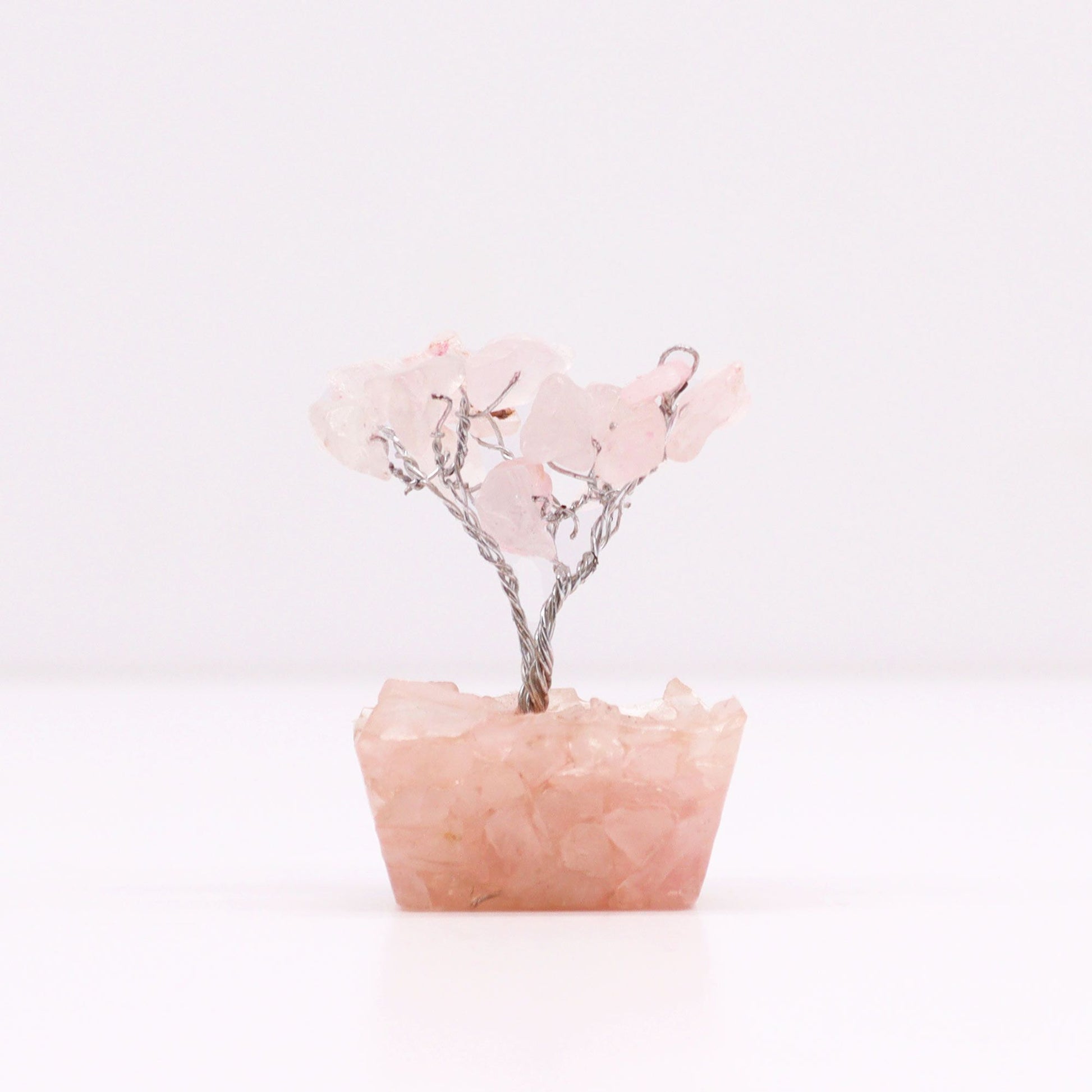 Mini Gemstone Tree On Orgonite Base - Rose Quartz (15 stones) AW Dropship UK