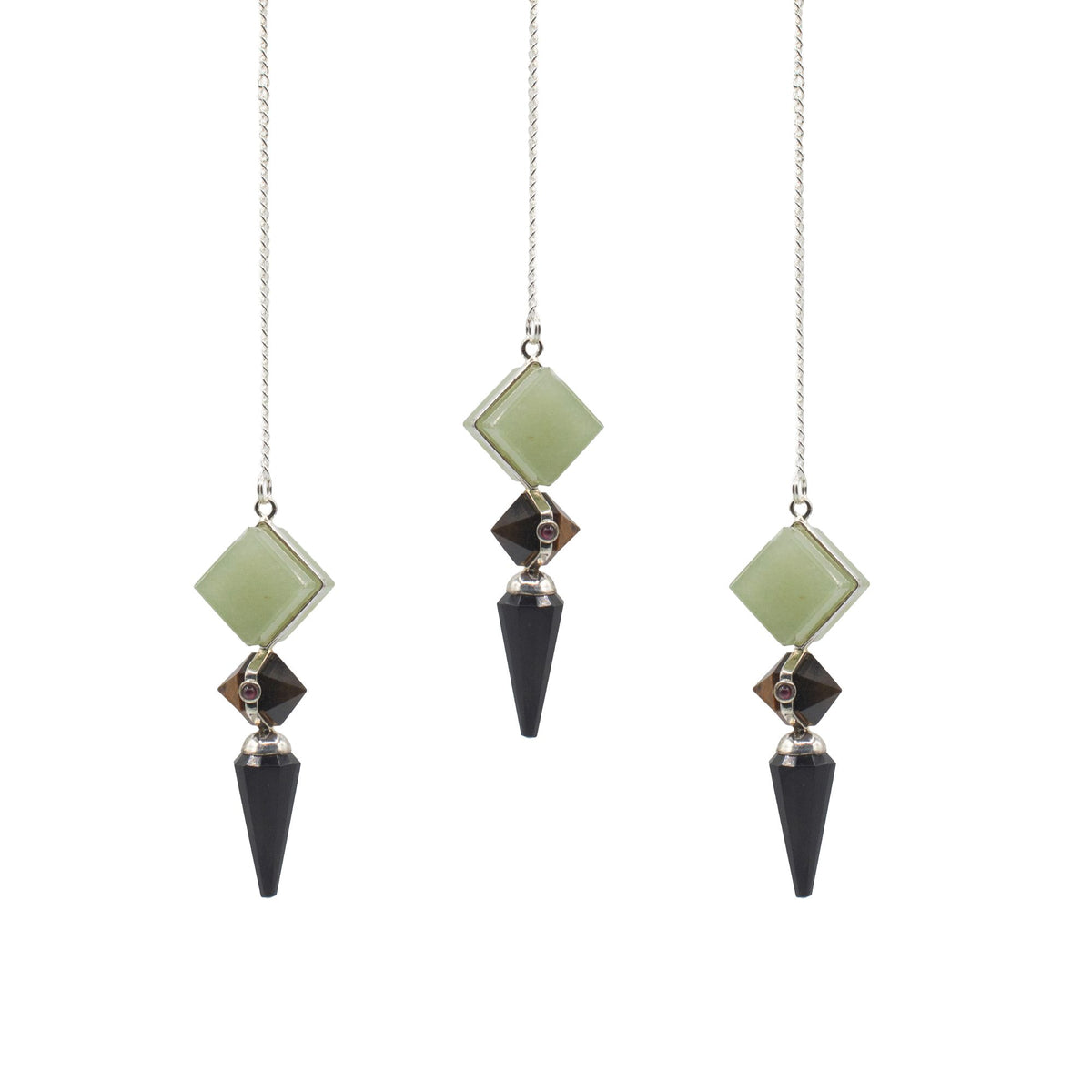 Builder of Realms - Three Piece Pendulum - Black Agate - Green Aventurine - Tiger Eye AW Dropship UK