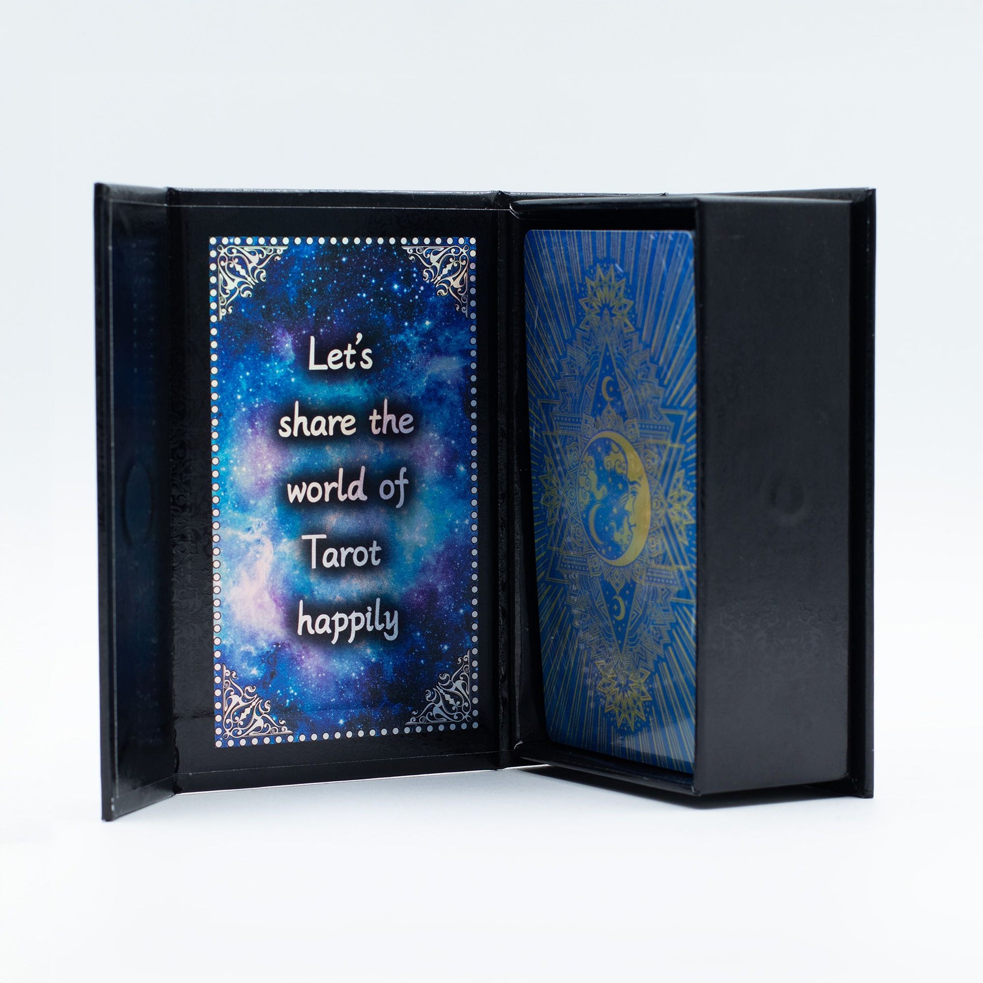 Blue Foil Tarot Card Set - Moon Face - with booklet AW Dropship UK
