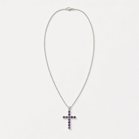 Indian Devotional Pendant - Silver Plated (45cm Chain)- Ionite Crucifix AW Dropship UK
