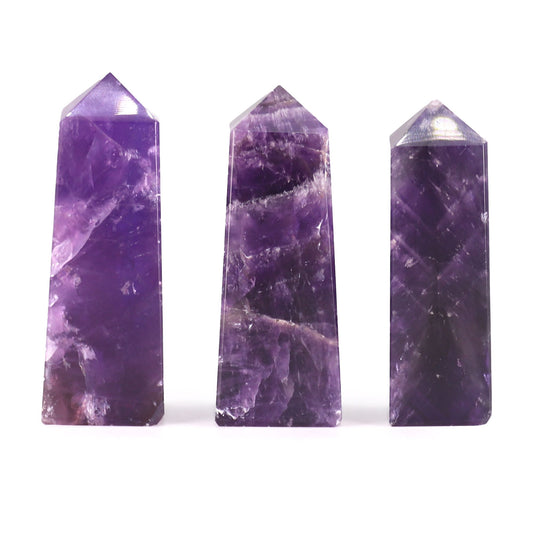 Gemstone Obelisk Point approx 5cm - African Amethyst AW Dropship UK