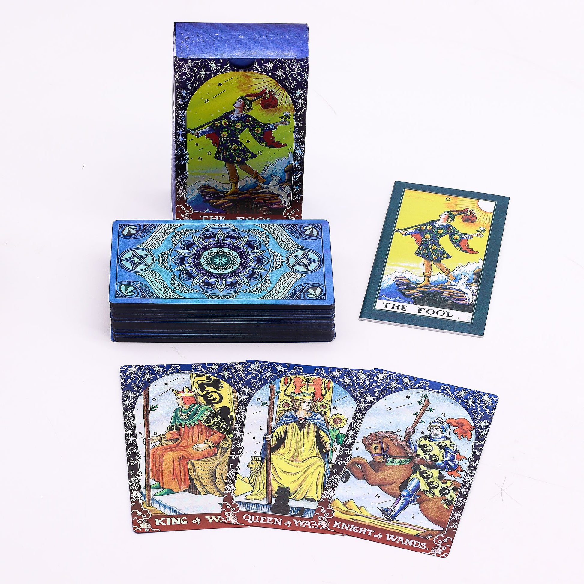 Blue Foil Tarot Card Set - Mandala - with booklet AW Dropship UK