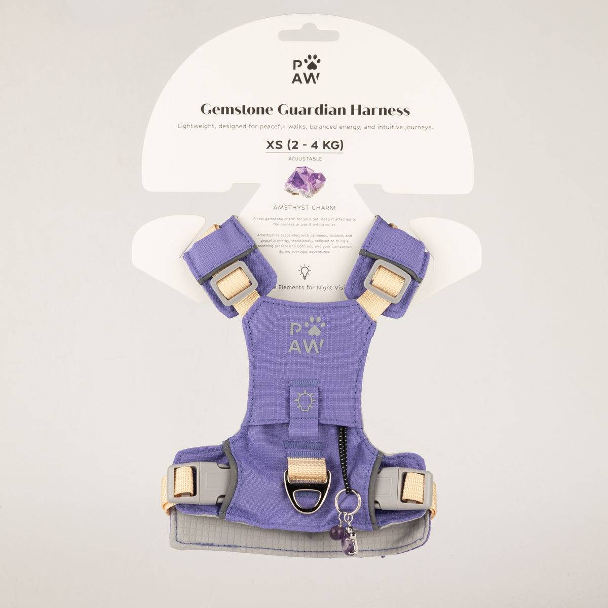 Lavender reflective mesh dog harness