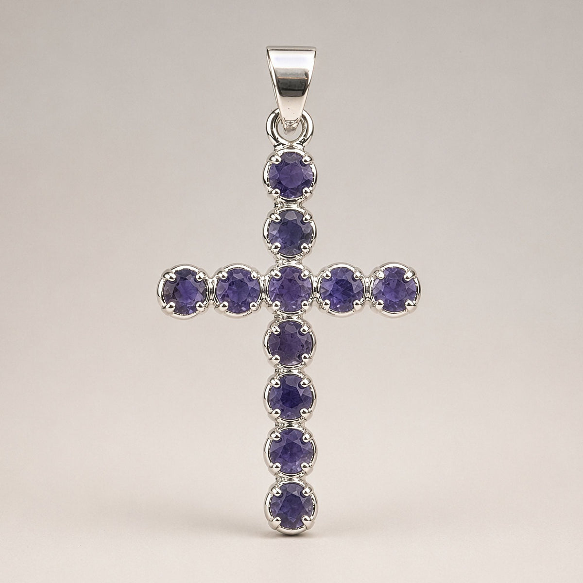 Indian Devotional Pendant - Silver Plated (45cm Chain)- Ionite Crucifix AW Dropship UK