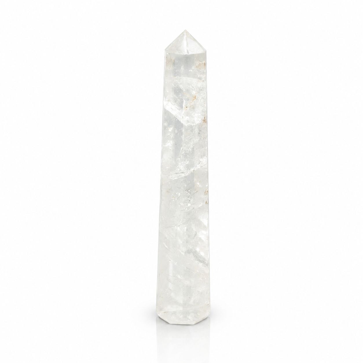 Gemstone Six Face Obelisk Poins approx 17cm - Rock Crystal AW Dropship UK