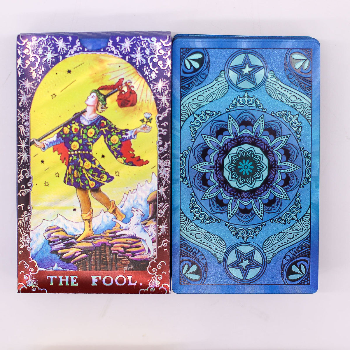 Blue Foil Tarot Card Set - Mandala - with booklet AW Dropship UK