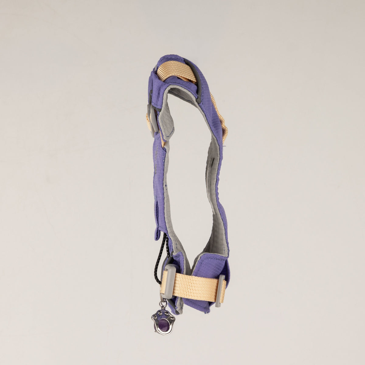 Lavender dog harness with back lead ring