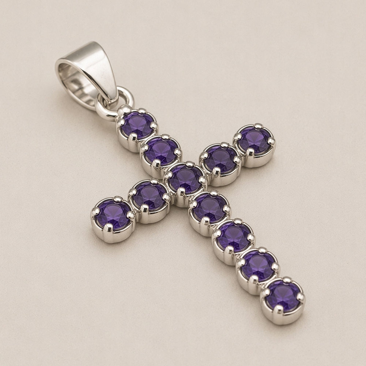 Indian Devotional Pendant - Silver Plated (45cm Chain)- Ionite Crucifix AW Dropship UK