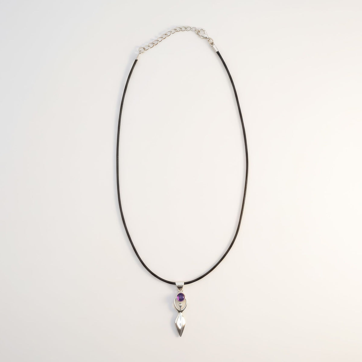 Indian Devotional Pendant - Silver Plated (45cm Cord)- Goddess Amethyst AW Dropship UK