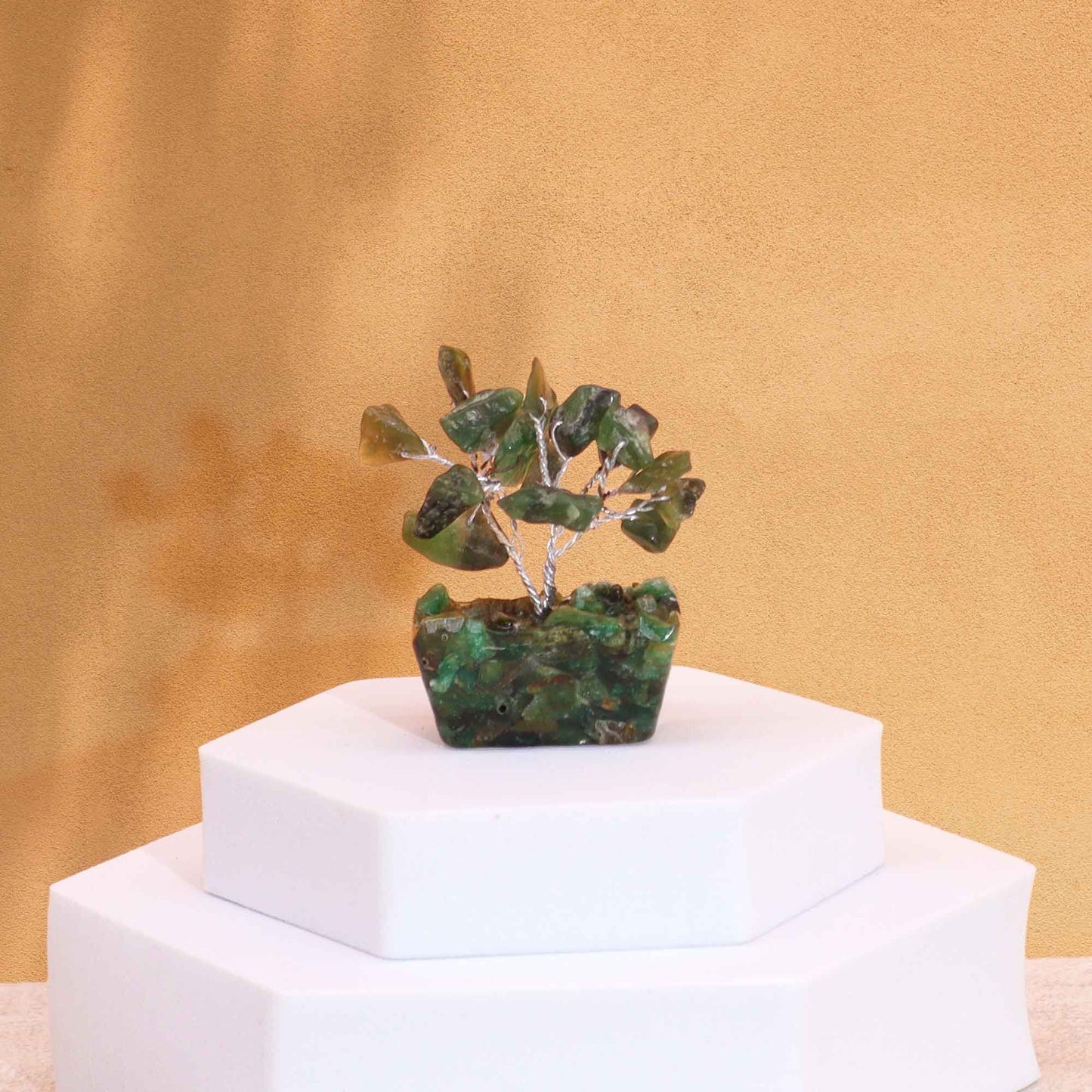Mini Gemstone Tree On Orgonite Base - Green Aventurine (15 stones) AW Dropship UK