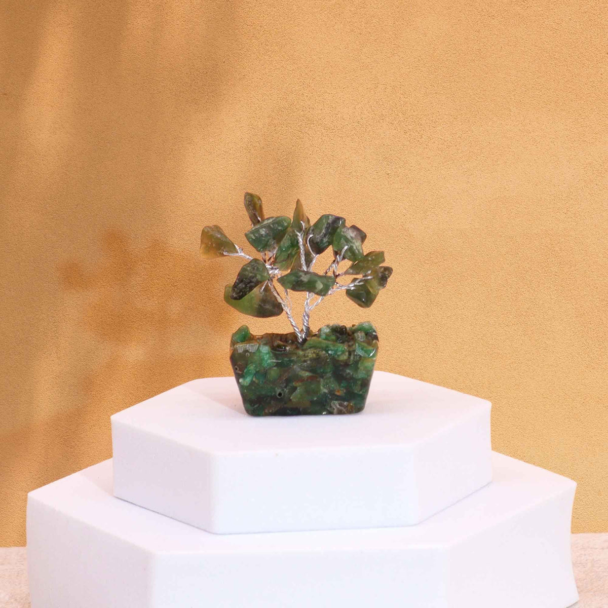 Mini Gemstone Tree On Orgonite Base - Green Aventurine (15 stones) AW Dropship UK