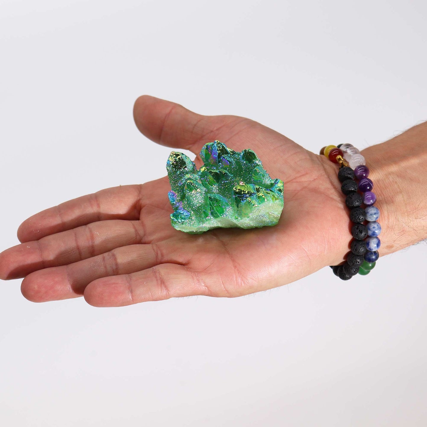 Med Enhanced Quartz - Aura Green Flame Quartz AW Dropship UK