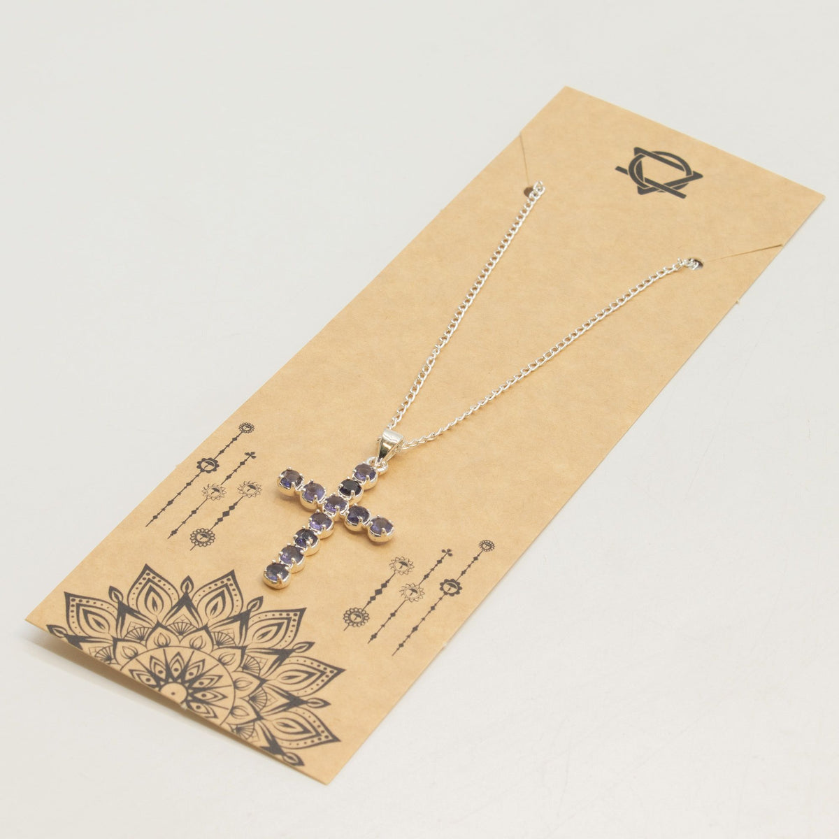 Indian Devotional Pendant - Silver Plated (45cm Chain)- Ionite Crucifix AW Dropship UK