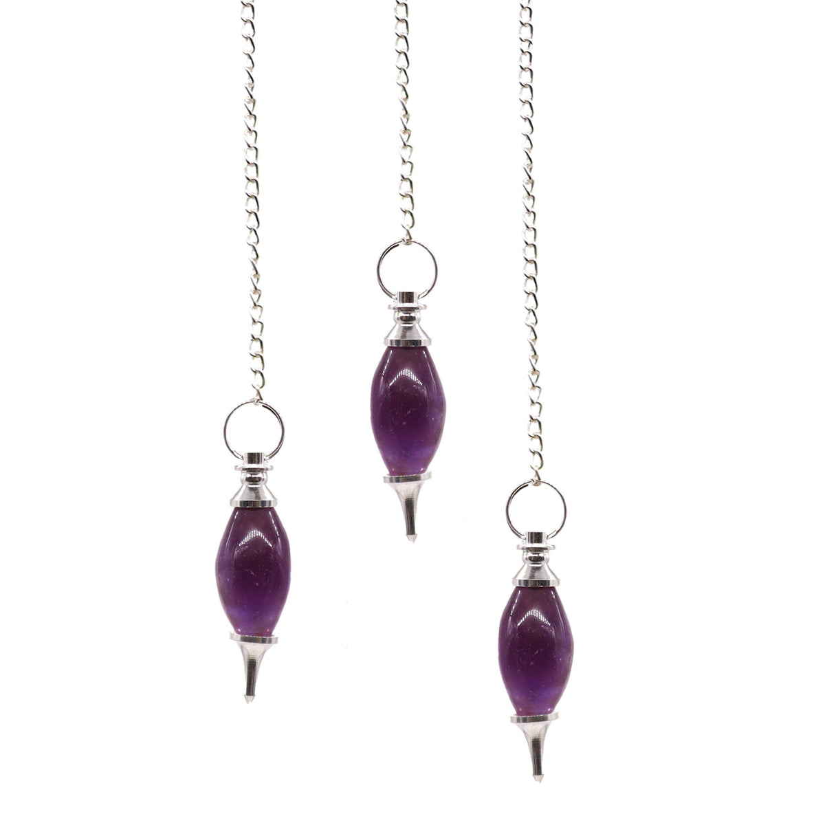 Lingam Shaped Gemstone Pendulum - Amethyst AW Dropship UK