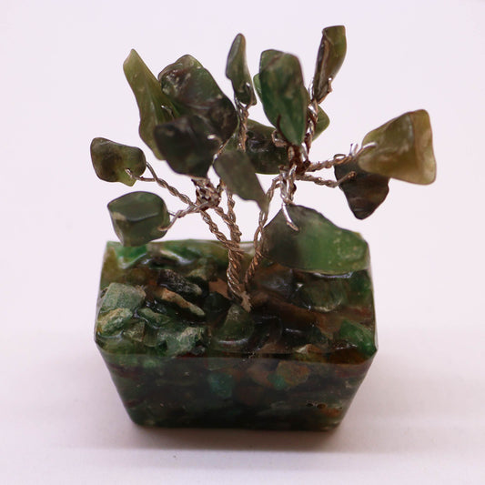 Mini Gemstone Tree On Orgonite Base - Green Aventurine (15 stones) AW Dropship UK