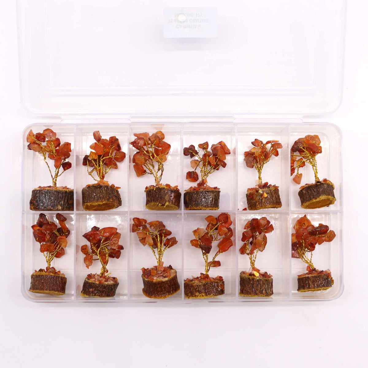 Mini Gemstone Tree On Wood Base - Carnelian (15 stones) AW Dropship UK