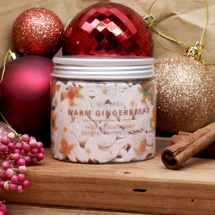 Warm spiced whipped soap with glitter