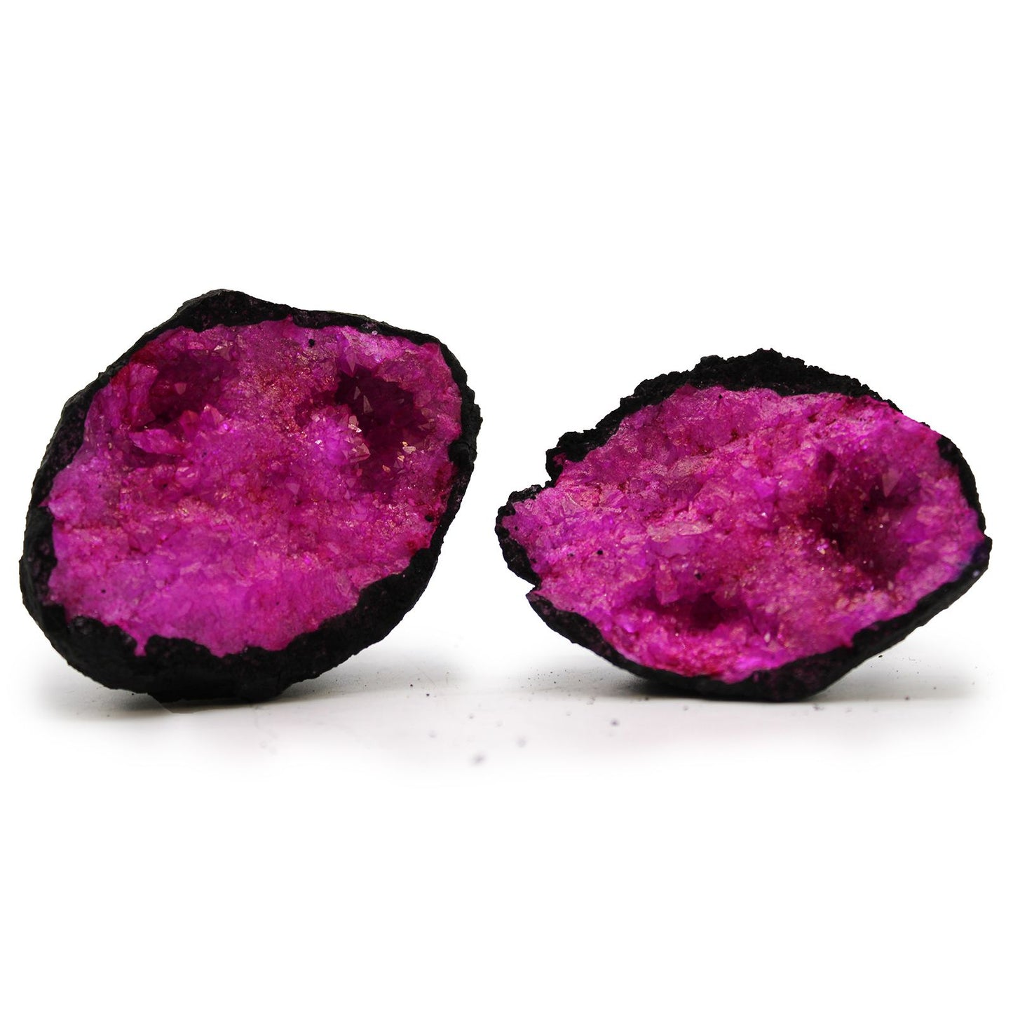 Coloured Calsite Geodes - Black Rock - Dark Red / Pink AW Dropship UK